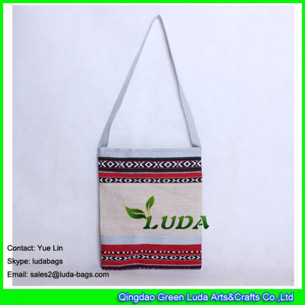 LDFB-012 mixed colo canvas shoulder handbag zippered sadu shoulder bag #2 image