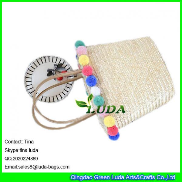 LDMC-062 2018 new designer summer travel vacation tote bag hand plaited beach straw bags #2 image