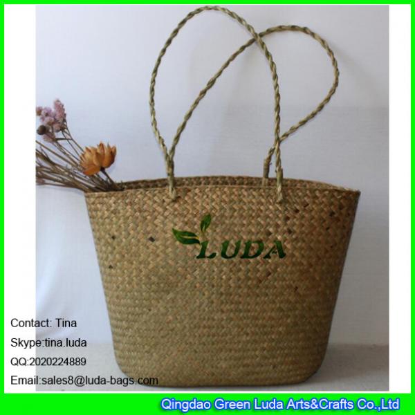 LDSC-002 natural water grass straw knitted women tote bag big size lady summer beach straw bags #1 image