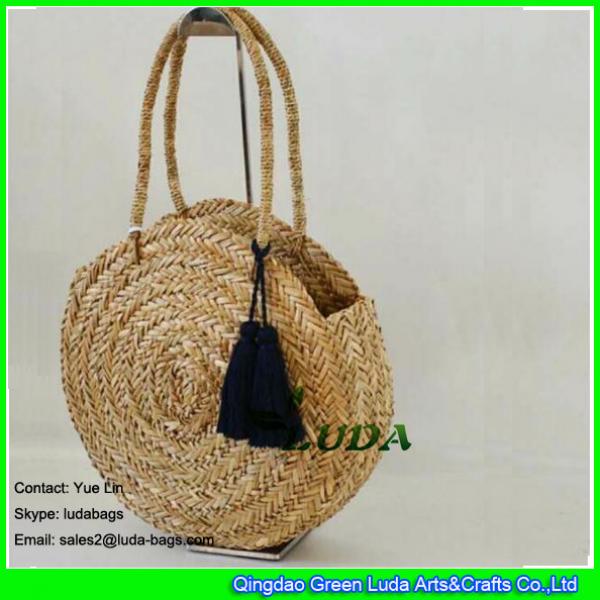 LDSC-150 hot sale hand plaited straw bag natural seagrass summer beach straw bags #2 image