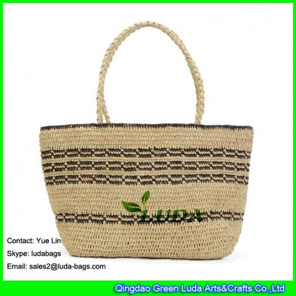 LDLF-091 new designer raffia totes hand crochetting beach raffia straw bags #1 image