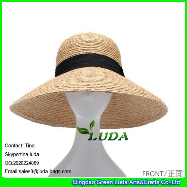 LDMZ-052  wholesale women beach hats large raffia fedora hats #1 image