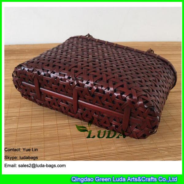 LDBB-002 2017 new design dark brown Bamboo bag hand woven bamboo straw bags #3 image