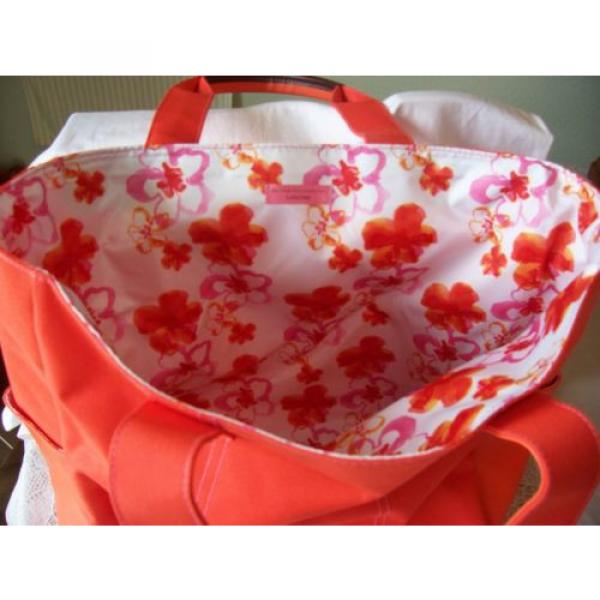 Lancome Purse Tote/Shopping Summer/Beach Bag Ladies Orange polyester Canvas #2 image