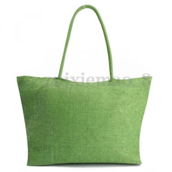 US Women Summer Straw Weave Shoulder Lady Beach Purse Handbag Tote Shopping Bag #5 image