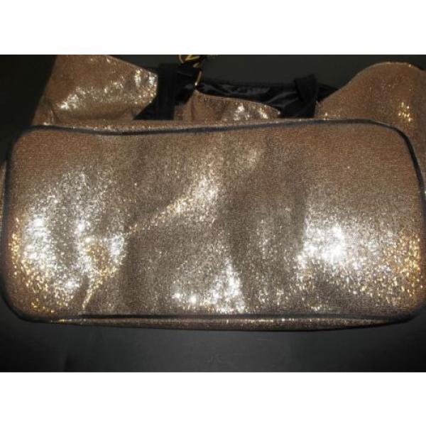 Victoria&#039;s Secret Gold Fantasy Glitter Handbag Purse Large Beach Tote Bag RARE #5 image