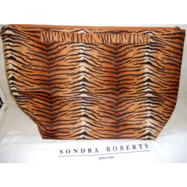Sondra Roberts Tiger Print Beach Carry-all Large Purse Travel Bag w/ Dustbag #2 image