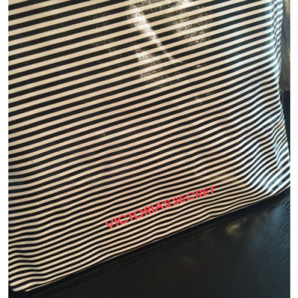 Victoria&#039;s Secret Black &amp; White Striped Beach Shoulder Bag Tote Bag LARGE #4 image
