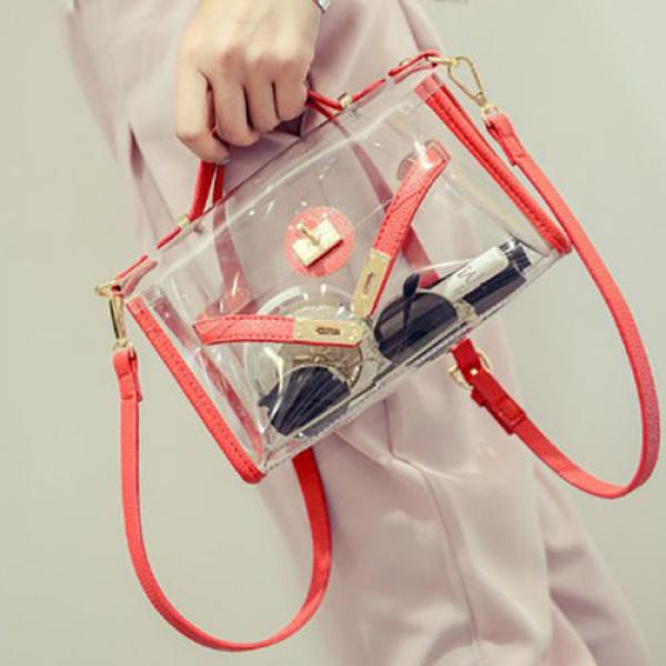 Women Girl Clear Transparent Shoulder Bag Jelly Candy Summer Beach Handbag Purse #2 image
