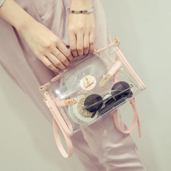 Women Girl Clear Transparent Shoulder Bag Jelly Candy Summer Beach Handbag Purse #3 image