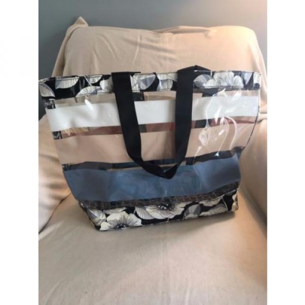Vera Bradley limited edition Camellia resort tote plastic striped beach bag #1 image