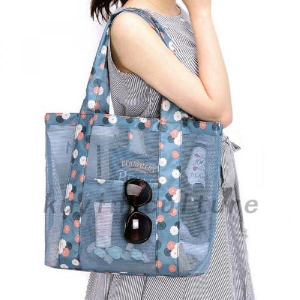 2 Colors Women Travel Shopping Mesh Beach Storage Shoulder Bag Handbag Hot #5 image