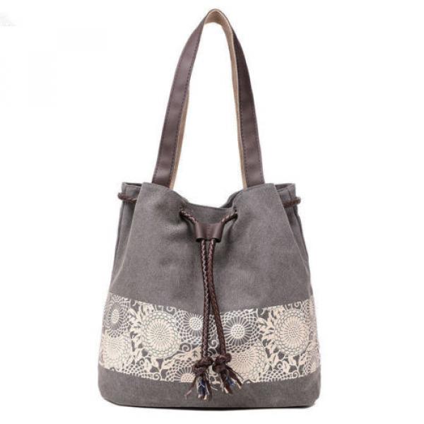 New Women Floral Canvas Bucket Casual Shoulder Bag Beach Bags Shopping Handbags #1 image