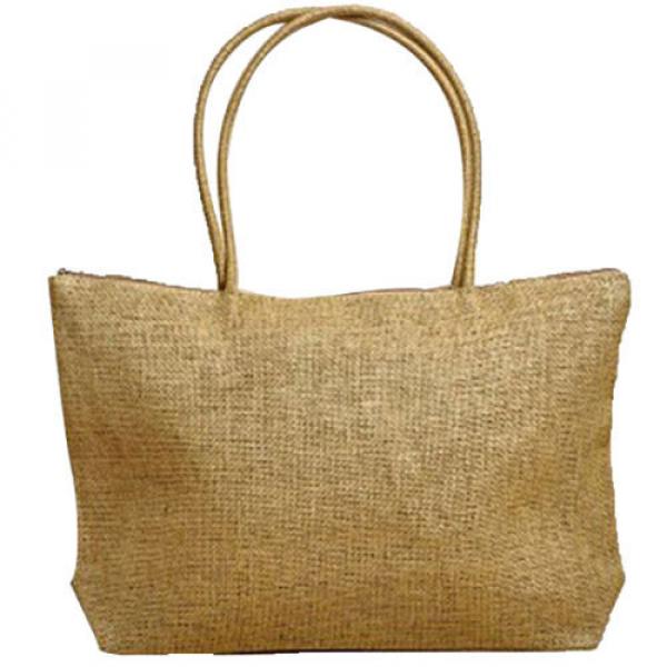 Women Straw Summer Beach Woven Shoulder Tote Shopping Beach Bag Handbag Purse #3 image
