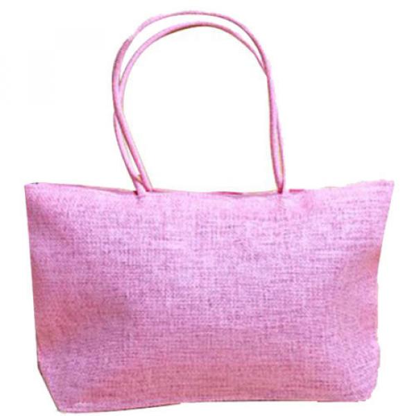 Women Straw Summer Beach Woven Shoulder Tote Shopping Beach Bag Handbag Purse #5 image