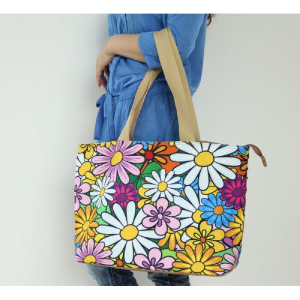 Flower Woman Canvas Messenger Shoulder Handbag Tote Beach Shopping Hobo Mom Bag #2 image