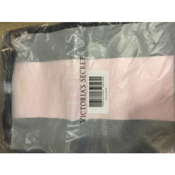 Victoria  Secret PINK Black Tote Bag Leather Strap Canvas Travel Gym Beach Bag #2 image