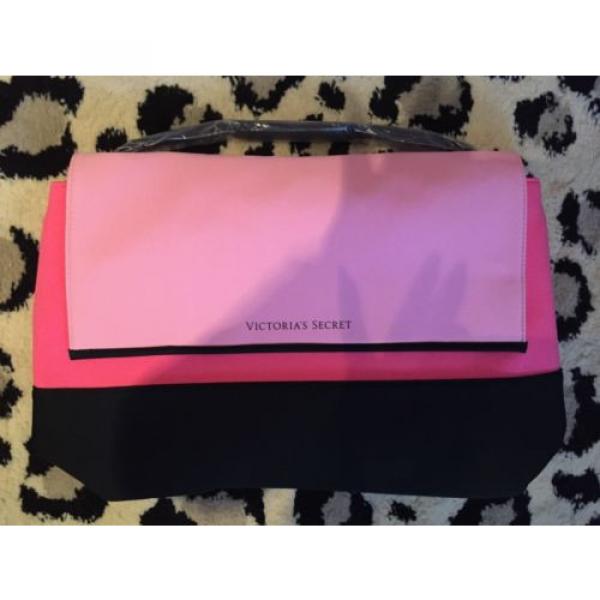 Victoria Secret VS Pink Black Beach Cooler Neoprene Insulated Tote Pool Bag NWT #1 image