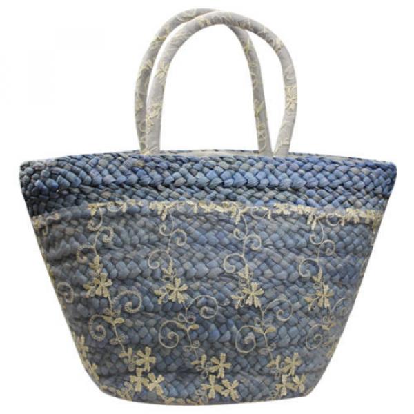 Women Summer Beach Straw Lace Beads Shopping Purse Tote Shoulder Bag Handbag #4 image