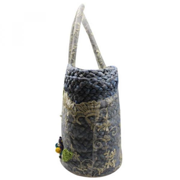 Women Summer Beach Straw Lace Beads Shopping Purse Tote Shoulder Bag Handbag #5 image