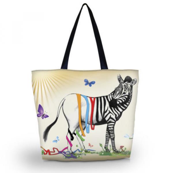 Zebra Women Beach Tote Big Shopping Shoulder Bag Purse Handbag Travel School Bag #1 image