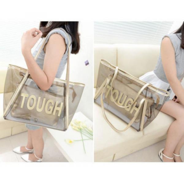 Women Clear Transparent Handbag Tote Shoulder Bag Fashion Jelly Candy Beach Bags #3 image