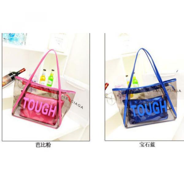 Women Clear Transparent Handbag Tote Shoulder Bag Fashion Jelly Candy Beach Bags #5 image