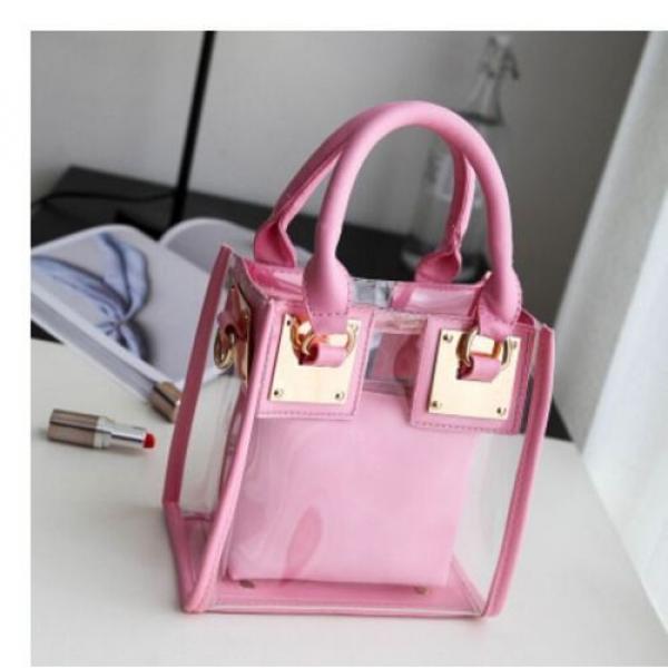 2pieces Transparent Messenger Wallet Women Jelly Beach Bag Shoulder Hobo Handbag #5 image