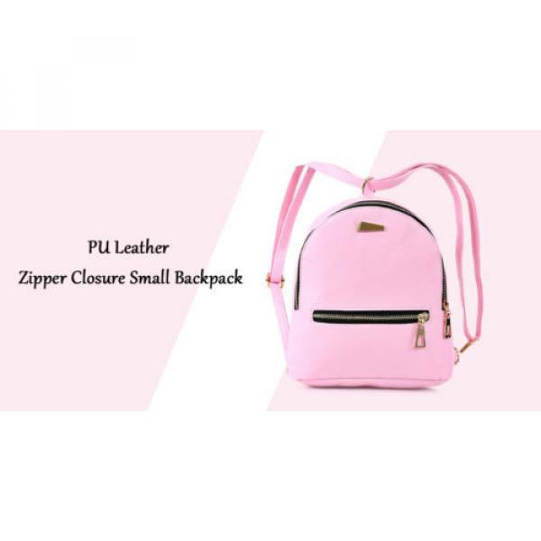 PU Leather Zipper Closure Small Backpack Shoulder Bag  for travel, beach, party #2 image