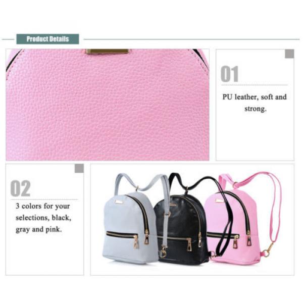 PU Leather Zipper Closure Small Backpack Shoulder Bag  for travel, beach, party #4 image
