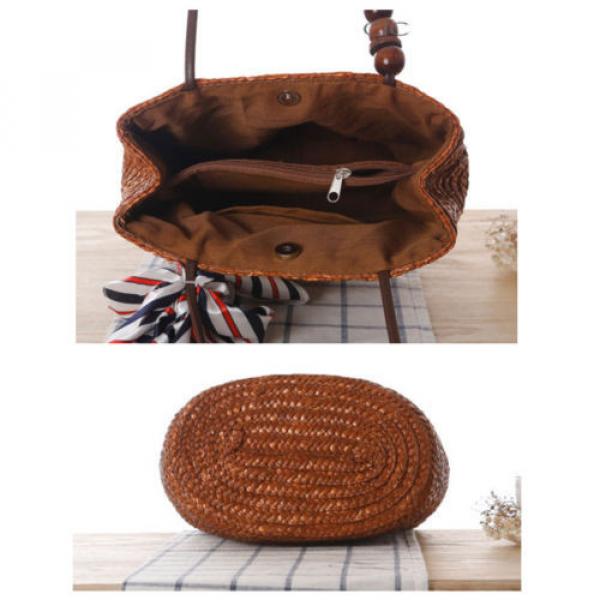 Summer Style Rattan Straw Women Beach Bag For Travel Large Handbag (With Scarf) #3 image