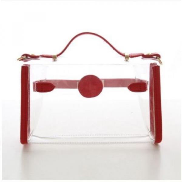 2PCS Women Girl PVC Clear Transparent Handbag Shoulder Bag Jelly Candy Beach Bag #5 image
