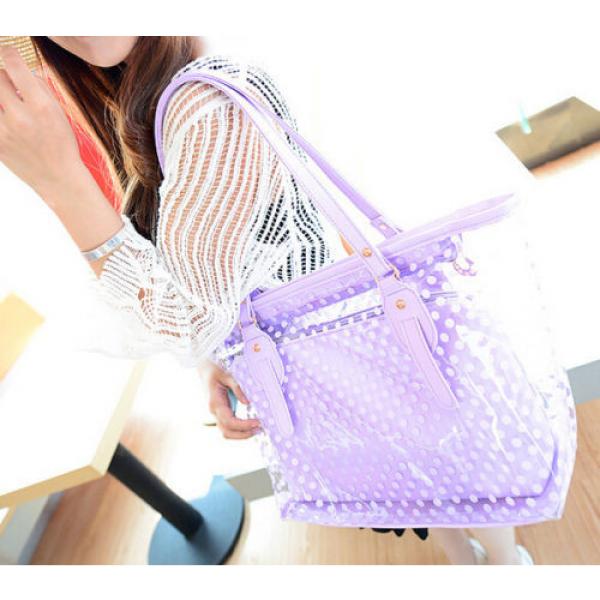 Fashion Clear Shoulder Bags Transparent Tote Beach bag Womens Dot Handbag New #2 image