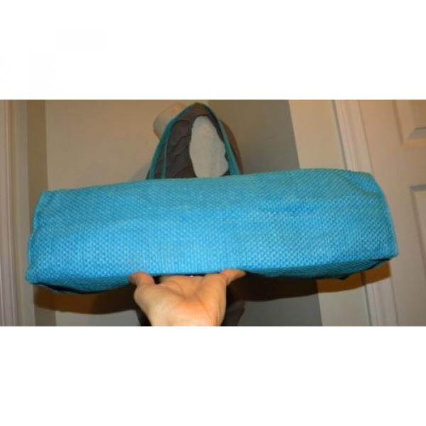 Pretty! Bright Turquoise Blue &amp; White Stripe Summer Tote/Shopper/Beach-Pool bag. #3 image