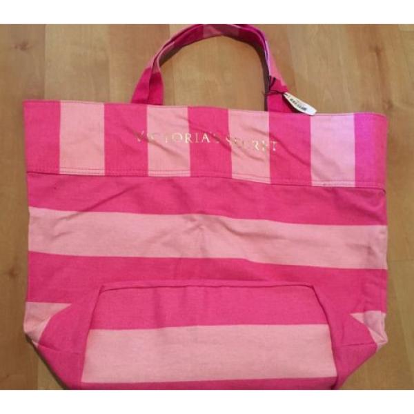 NEW  Victorias Secret large tote bag - shopper beach bag pink stripe #1 image