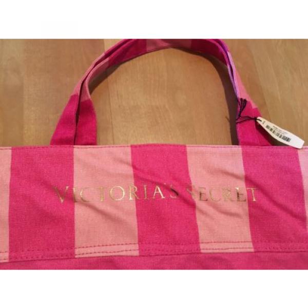 NEW  Victorias Secret large tote bag - shopper beach bag pink stripe #4 image