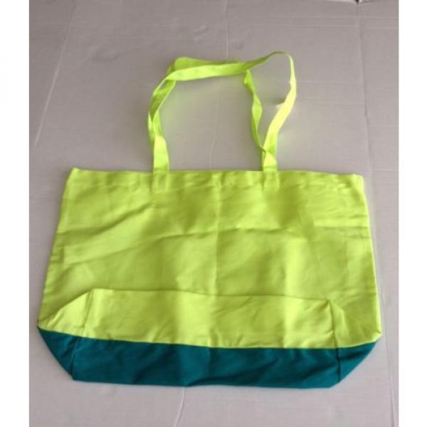 NWT Victoria&#039;s Secret PINK Beach Tote Bag Brazilian Teal-Neon Lemon New #3 image