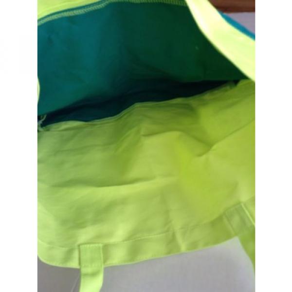 NWT Victoria&#039;s Secret PINK Beach Tote Bag Brazilian Teal-Neon Lemon New #4 image
