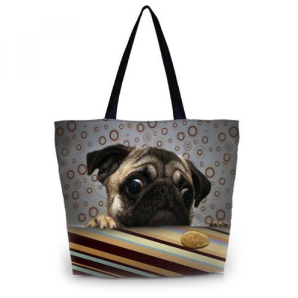 Pug Women&#039;s Large Capacity Zipper Handbag Shopping Bag Tote Shoulder Beach Bag #1 image