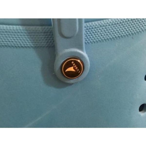 LUBBER Blue SPRING Summer Tote Beach Hand Bag Purse Crocs Shoes Footprint #5 image