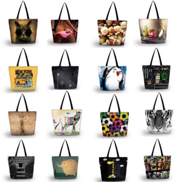 Ladies Large Tote Shoulder Shopping School Bags Handbag Beach Bag w/zippe pocket #2 image
