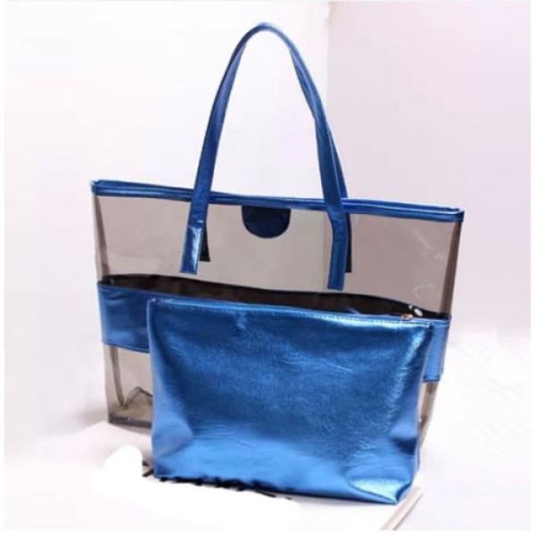 NEW Womens Clear Transparent Handbag Tote Shoulder Bag Jelly Candy Beach Bags #3 image