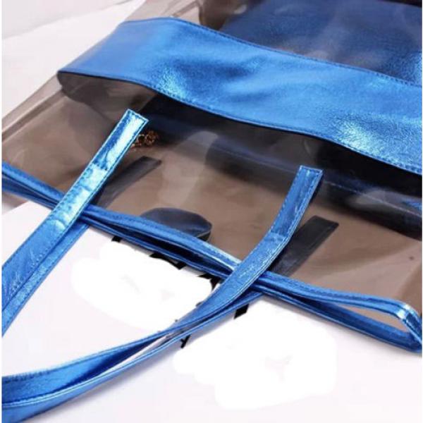 NEW Womens Clear Transparent Handbag Tote Shoulder Bag Jelly Candy Beach Bags #4 image