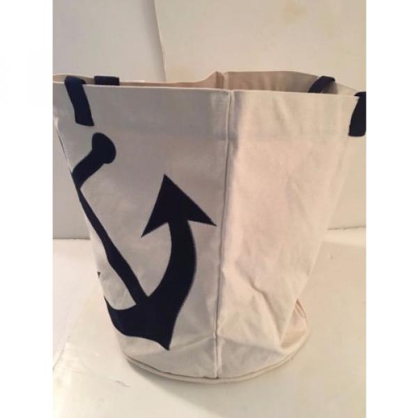 extra LARGE anchor CANVAS beach cotton BOAT tote bag EMBROIDERED sailing NEW #3 image