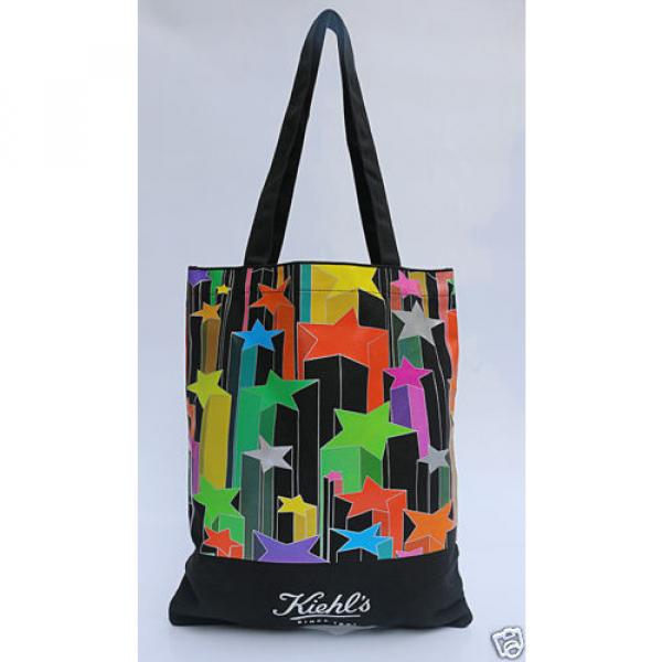 Kiehl&#039;s Black Printed Canvas Tote Bag,Shopping,Working,Travel,Beach,Utility Tote #1 image
