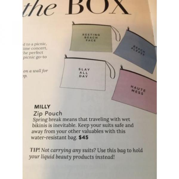 New Milly Zip Pouch Water-Resistant Bag Blue Beach Please FabFitFun $45 Swimsuit #5 image