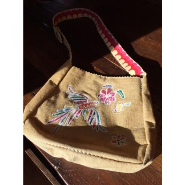 Loop Summer Free Bird Crossbody Shoulder Bag Straw Woven Beach Bag #1 image