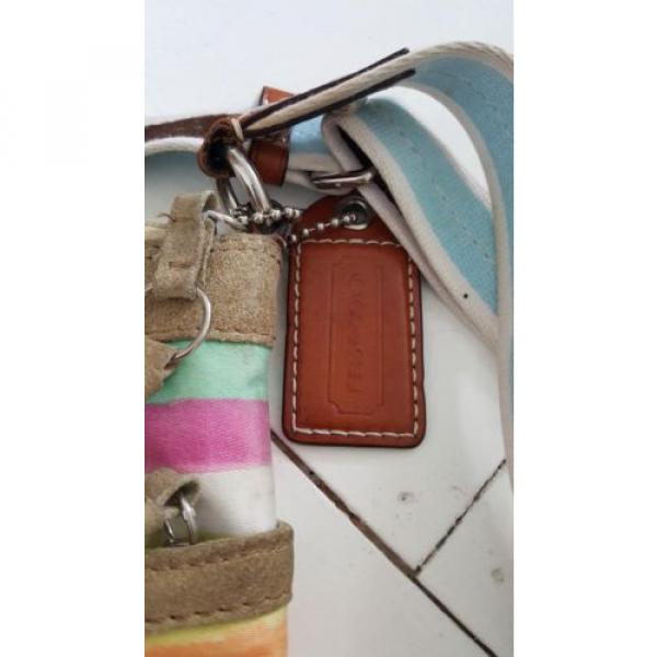 Coach Crossbody Purse Travel Bag Stripe Small Multicolor Messenger Cruise Beach #4 image