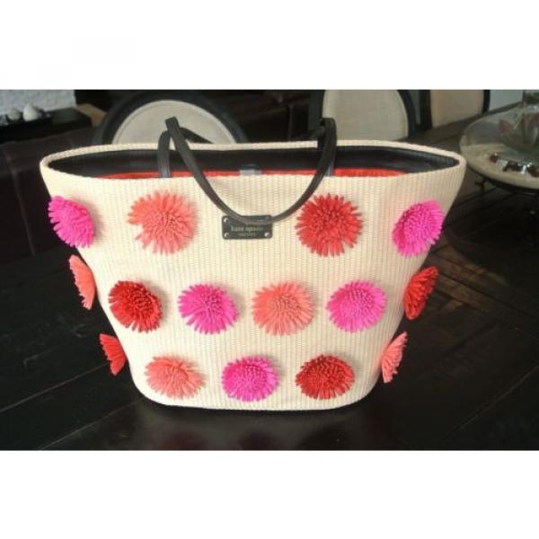 NEW NWT Kate Spade Anabette Large Straw Flower Beach bag, travel, Unique #2 image