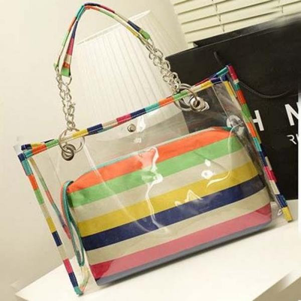 Designer Women Sweet Jelly Clear Transparent Handbag Tote Beach Shoulder Bags #3 image
